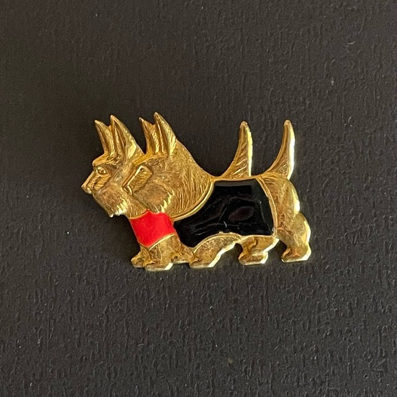 Vintage Jewelry - Vintage Brooch - Two Dogs Wearing Sweaters